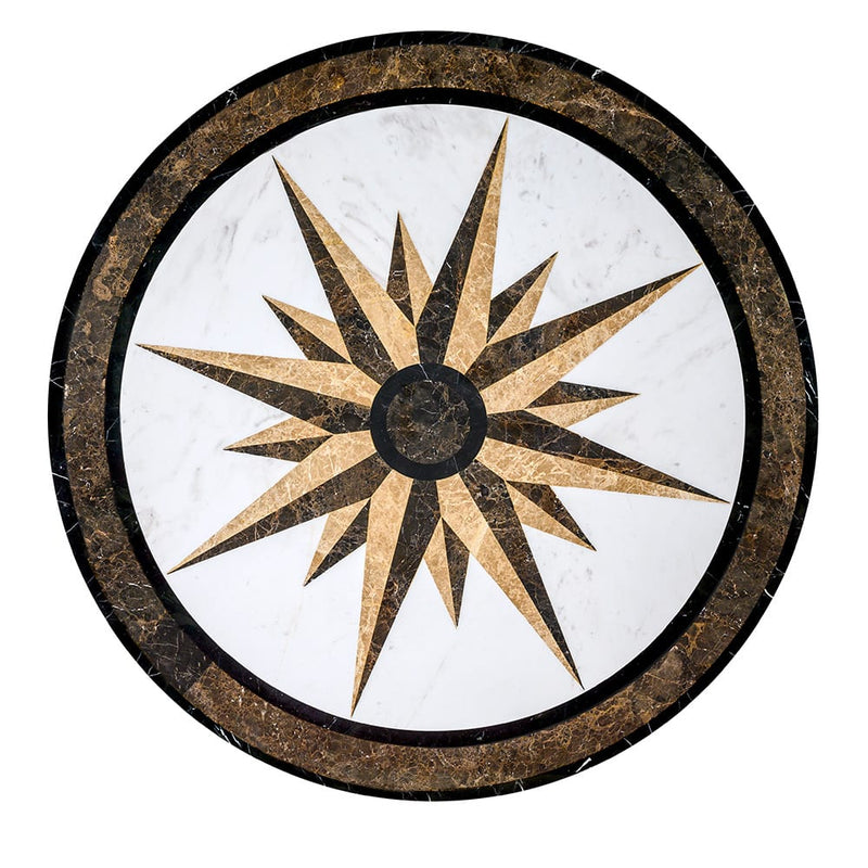 Campass Multi Finish Round Marble Medallions 36x36 Marble Multi Finish 36x36 Medallions