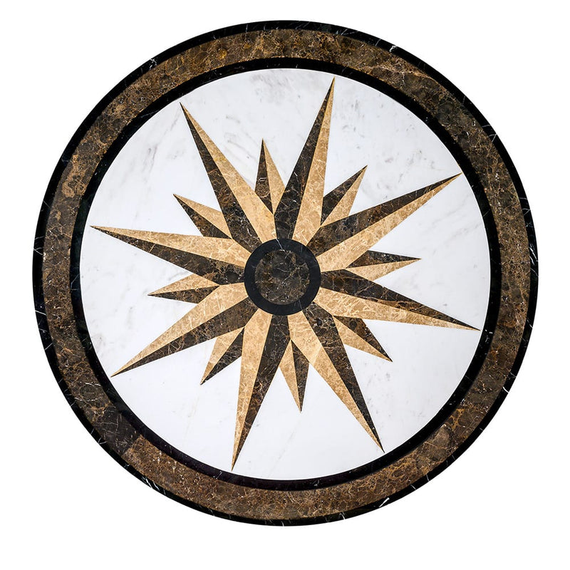Campass Multi Finish Round Marble Medallions 48x48 Marble Multi Finish 48x48 Medallions