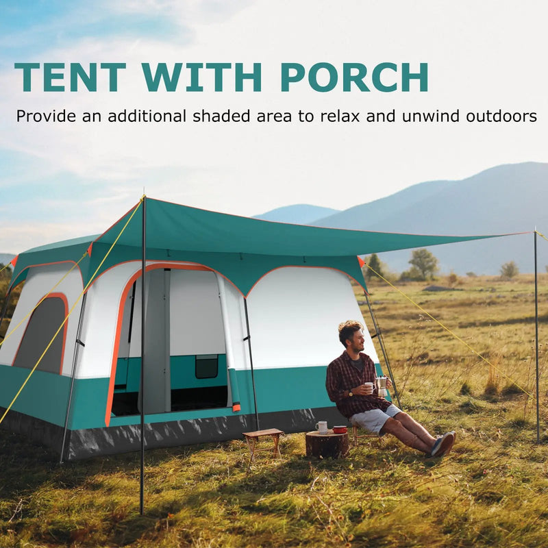 6-8 Person Camping Tent with Double Rooms and 2 Doors by DirectDeals