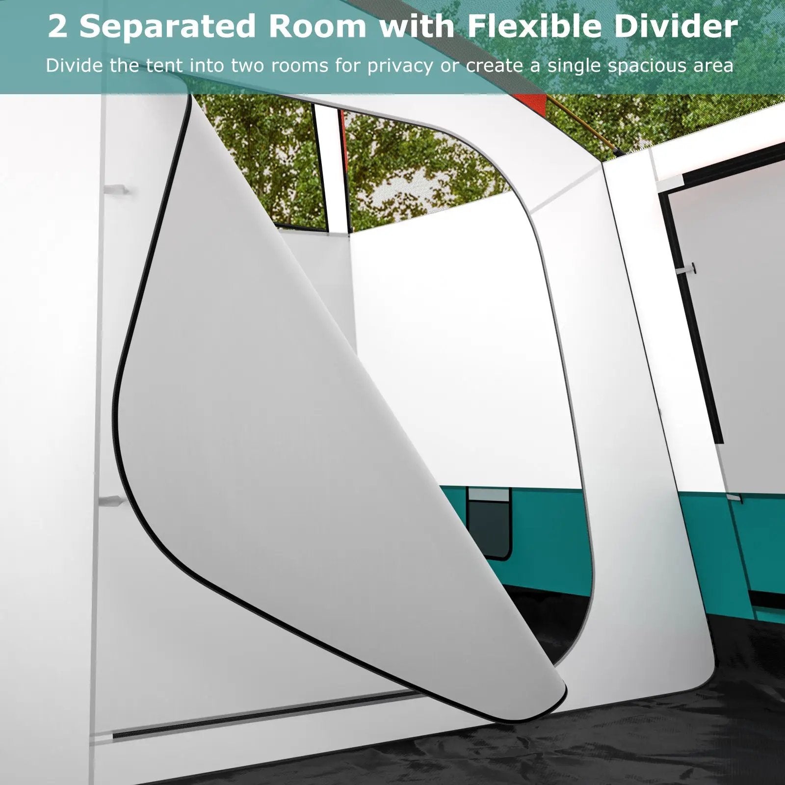 6-8 Person Camping Tent with Double Rooms and 2 Doors by DirectDeals