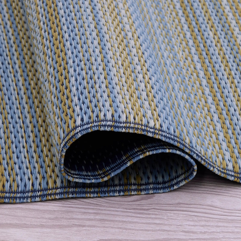 Cancun Shadow - Blue Outdoor Rug for Patio by Fab Habitat