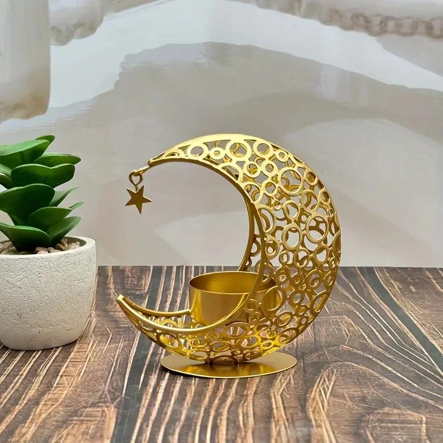Candle Holder - Decorative Metal Gold by House Of Avana