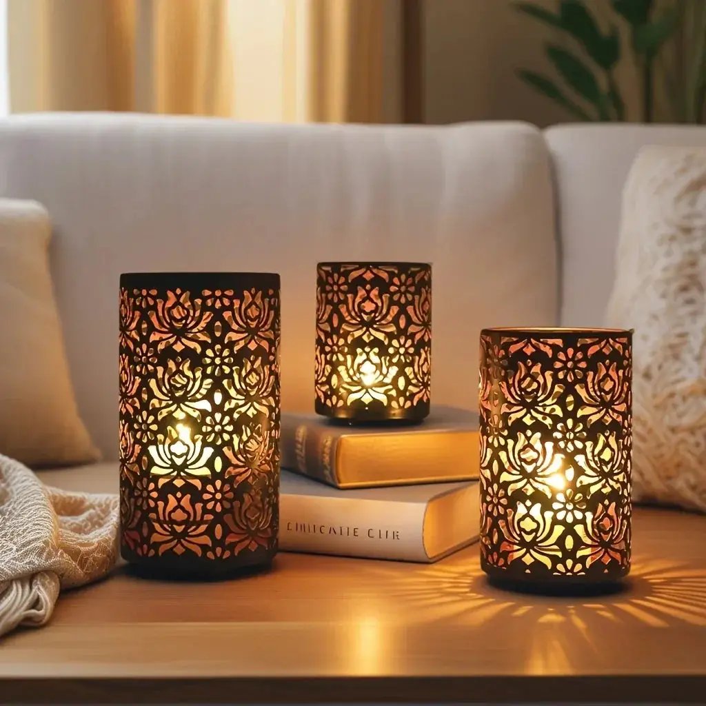 Candle Holders - Decorative Iron Set by House Of Avana