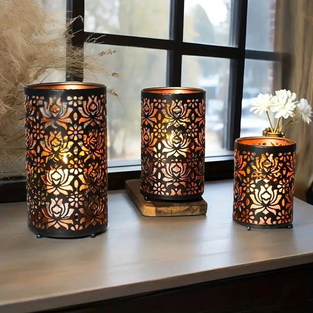 Candle Holders - Decorative Iron Set by House Of Avana