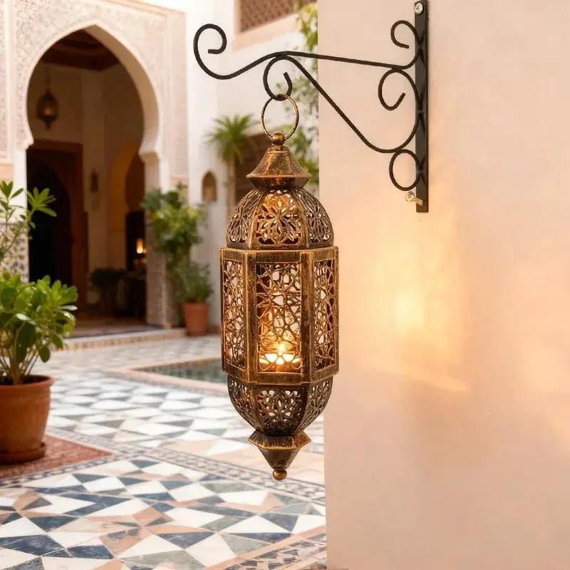 Candle Lantern - Hanging Cast Iron by House Of Avana