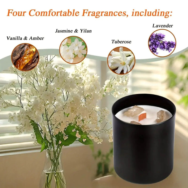 Candle - Layered Crystal Glass 4 Piece by House Of Avana