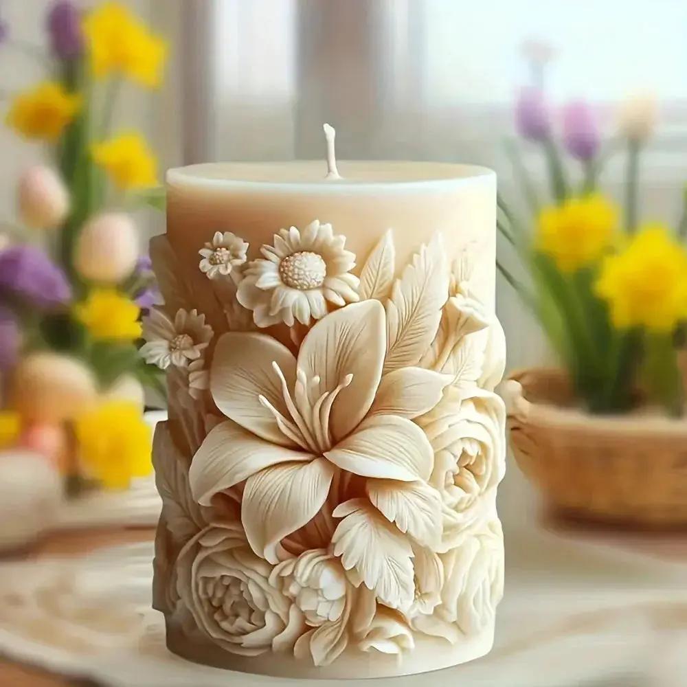 Candle Mold - Ceramic Floral by House Of Avana