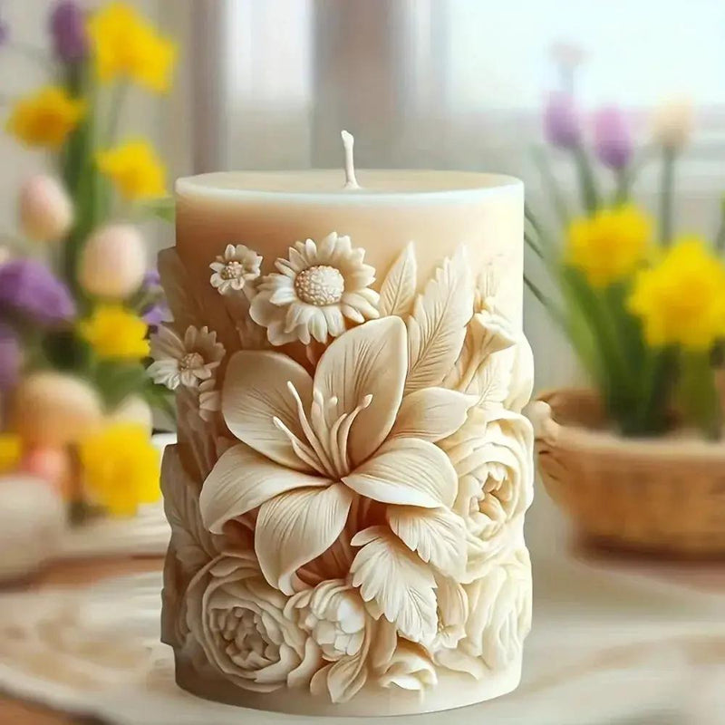 Candle Mold - Ceramic Floral by House Of Avana