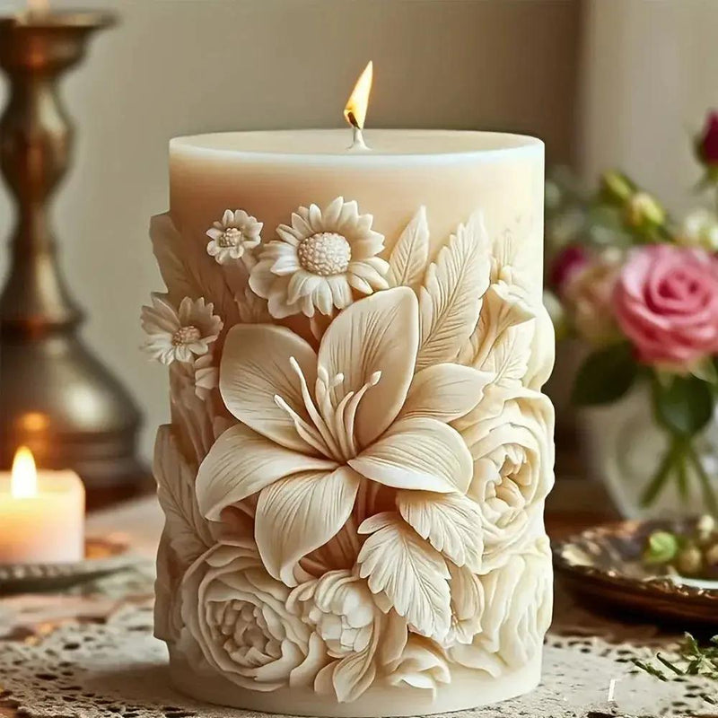 Candle Mold - Ceramic Floral by House Of Avana