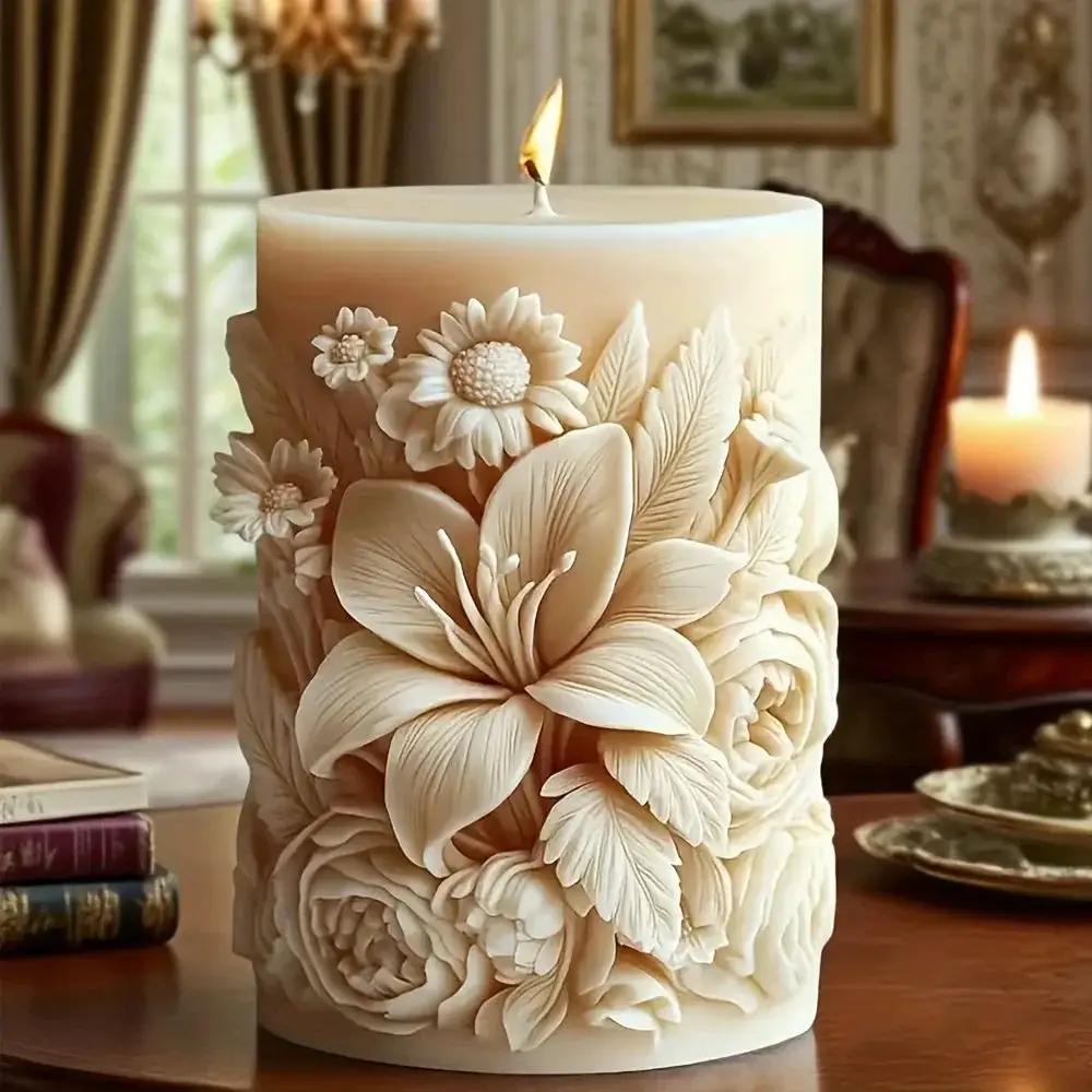 Candle Mold - Ceramic Floral by House Of Avana