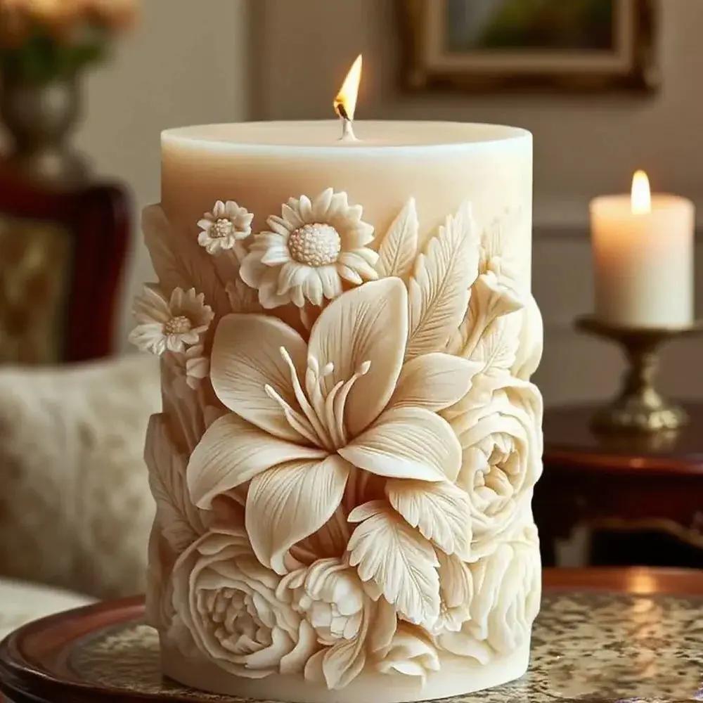 Candle Mold - Ceramic Floral by House Of Avana