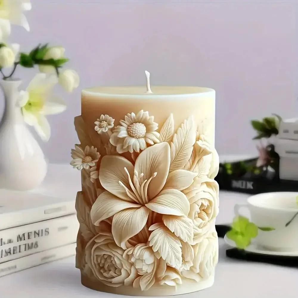 Candle Mold - Ceramic Floral by House Of Avana