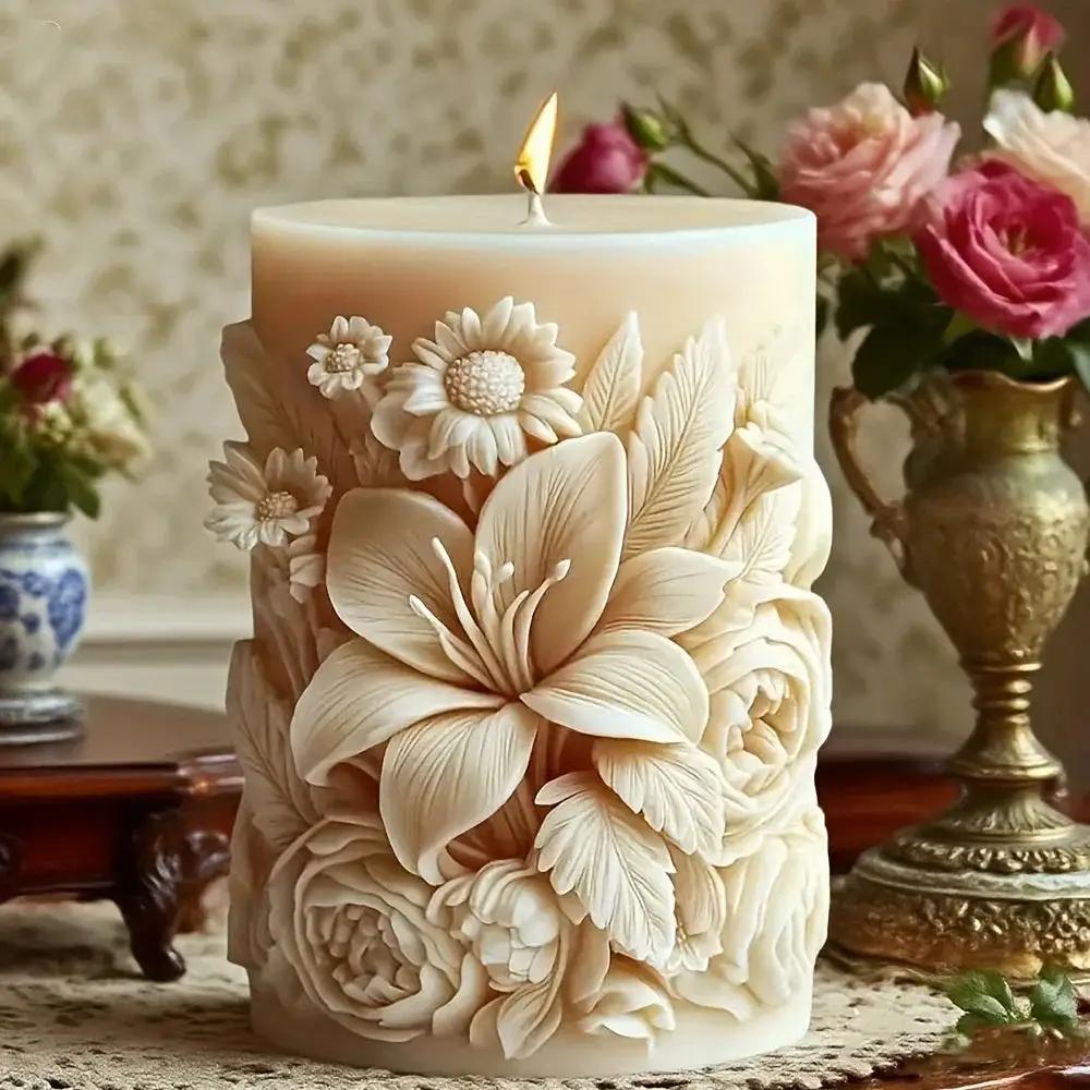 Candle Mold - Ceramic Floral by House Of Avana