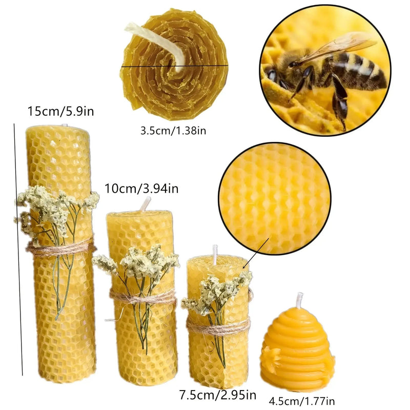 Candle Set - Decorative Beeswax 4pcs by House Of Avana