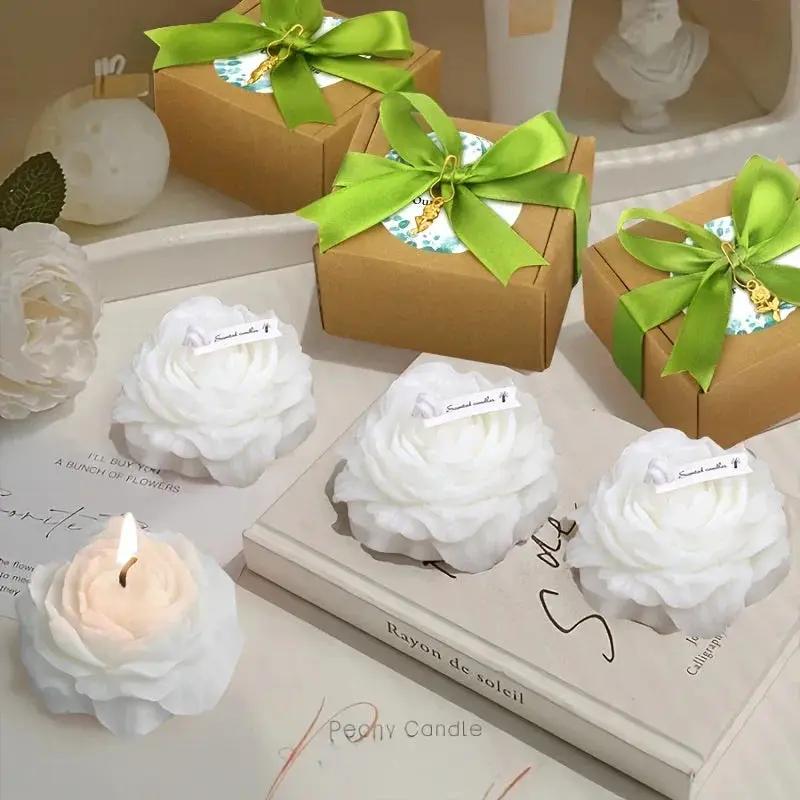 Candle Set - Peony Flower Scented Gold 24pcs by House Of Avana