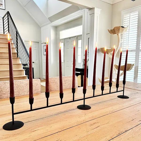 Matte Black 11-Taper Candle Holder by Decor Steals