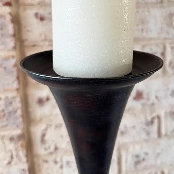 Tall Flared Black Iron Candle Holders, Set of 3 by Decor Steals