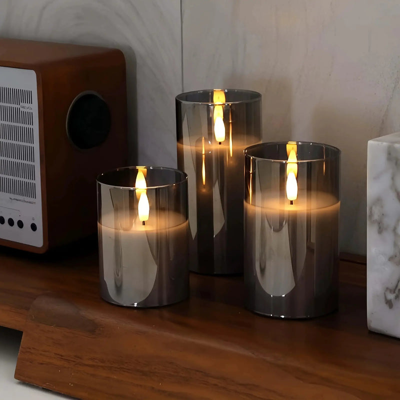 Candles - Flameless Gray 3-Pack by House Of Avana