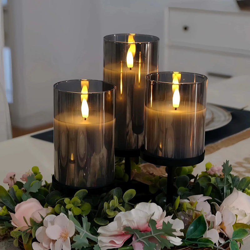 Candles - Flameless Gray 3-Pack by House Of Avana