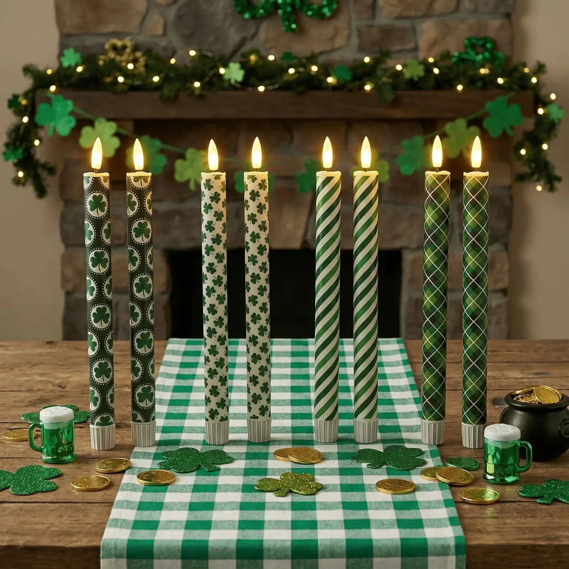 Candles - Flameless Green 10 Inches by House Of Avana