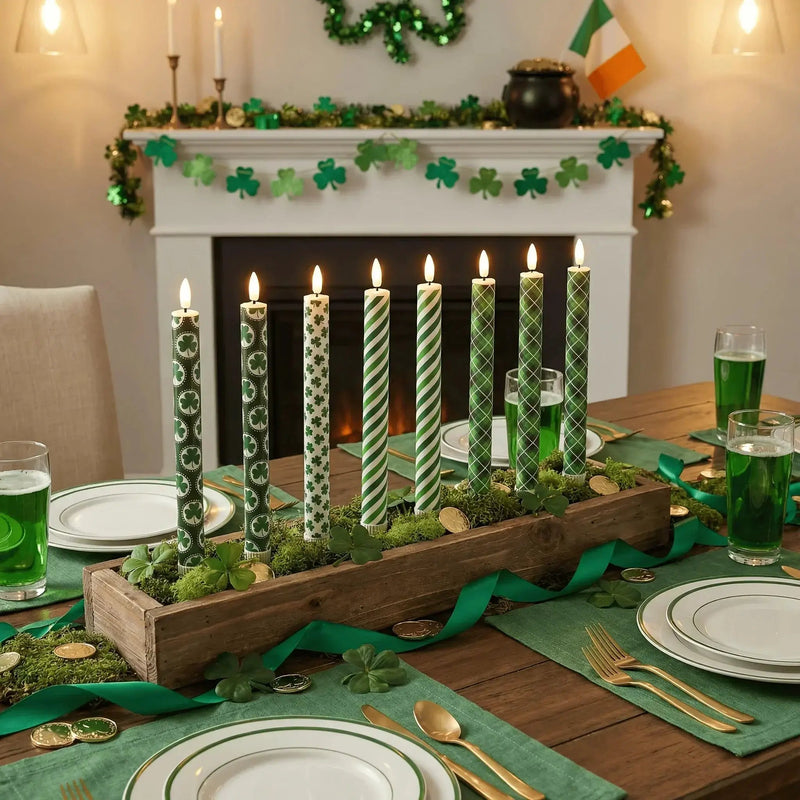 Candles - Flameless Green 10 Inches by House Of Avana