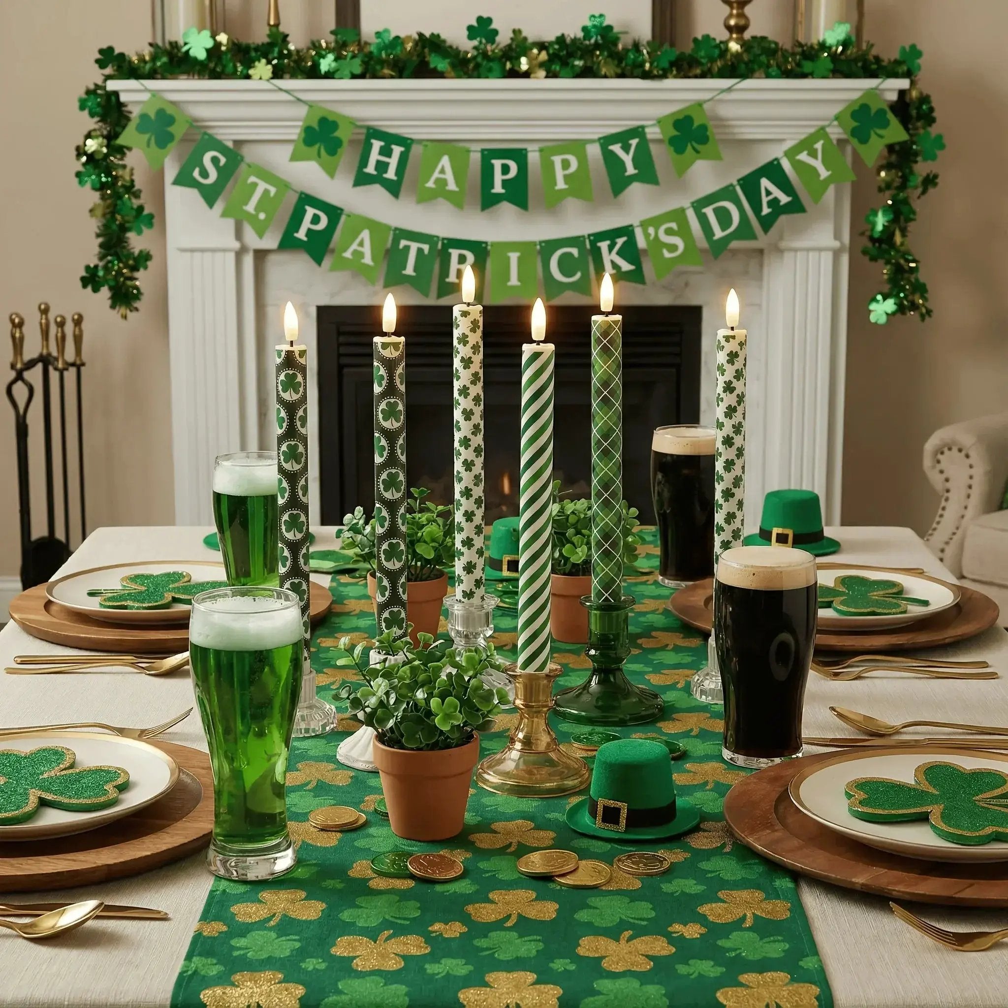 Candles - Flameless Green 10 Inches by House Of Avana