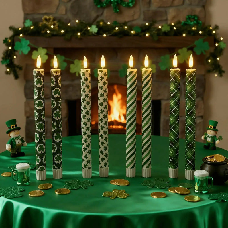 Candles - Flameless Green 10 Inches by House Of Avana