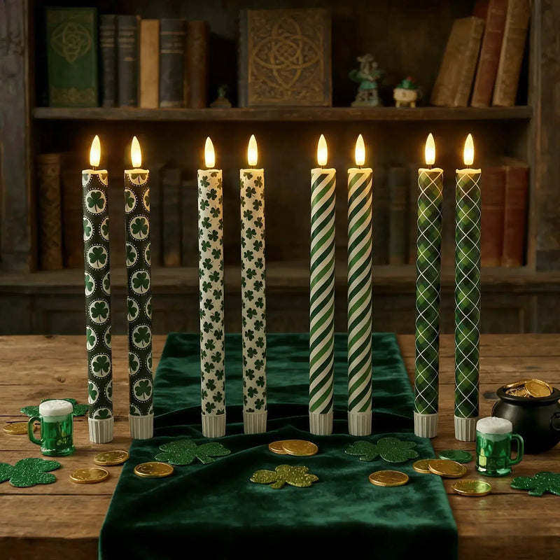 Candles - Flameless Green 10 Inches by House Of Avana