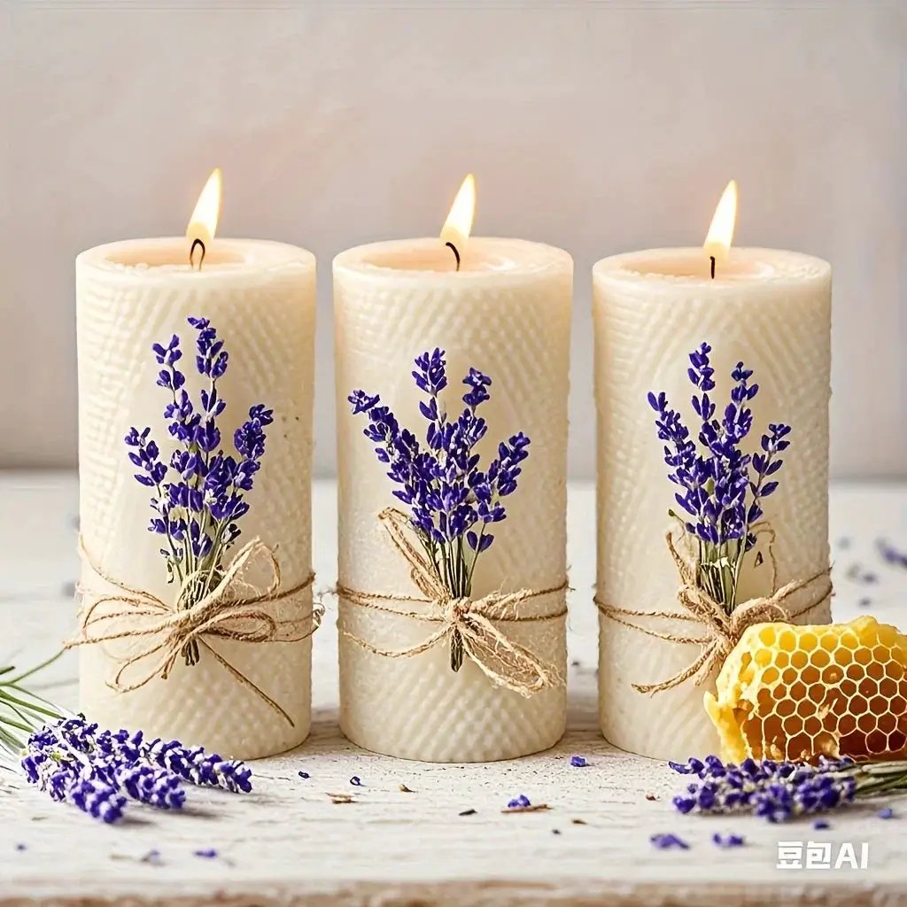 Candles - Lavender Beeswax 3-Pack by House Of Avana
