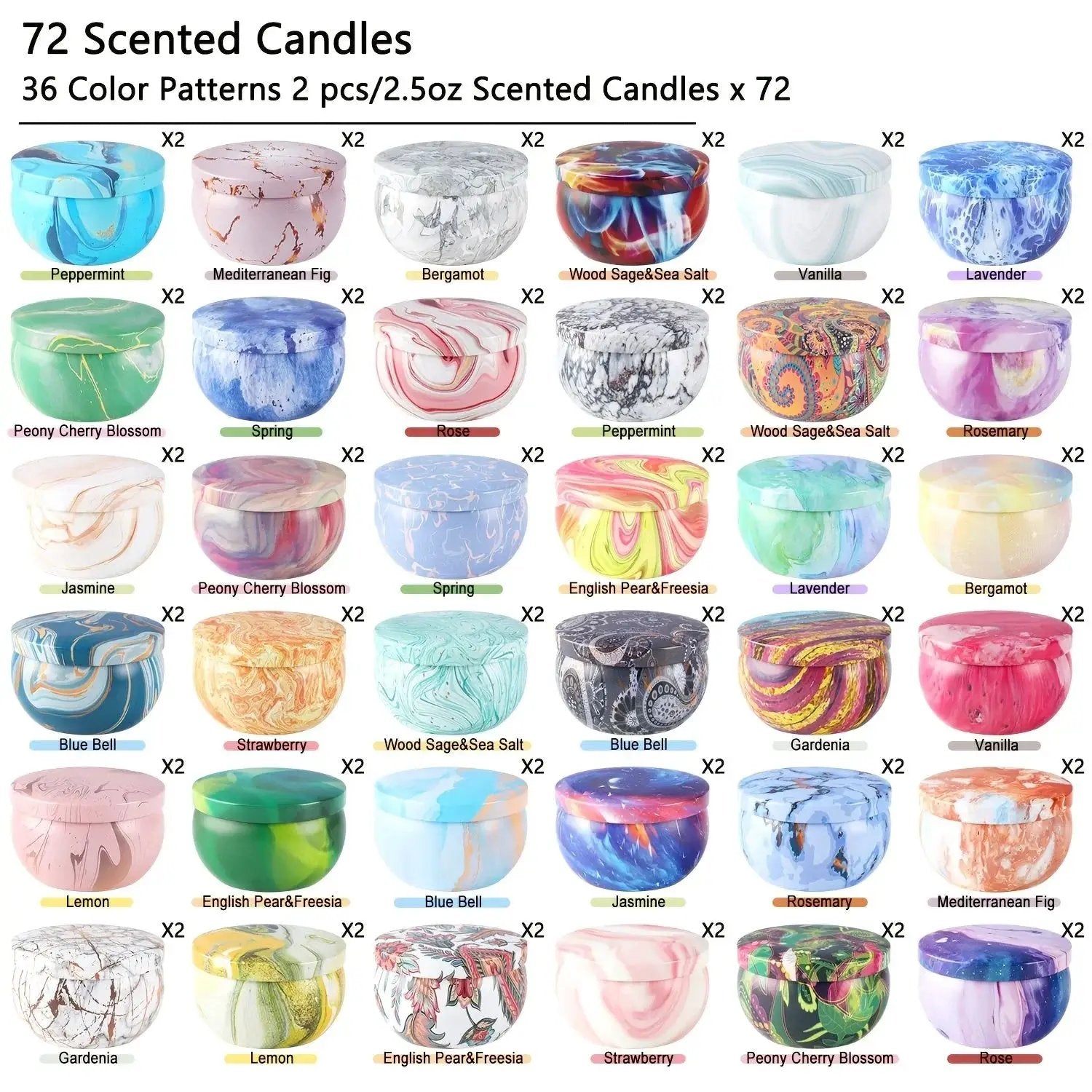 Candles - Smokeless Soy Wax Marble Scented by House Of Avana