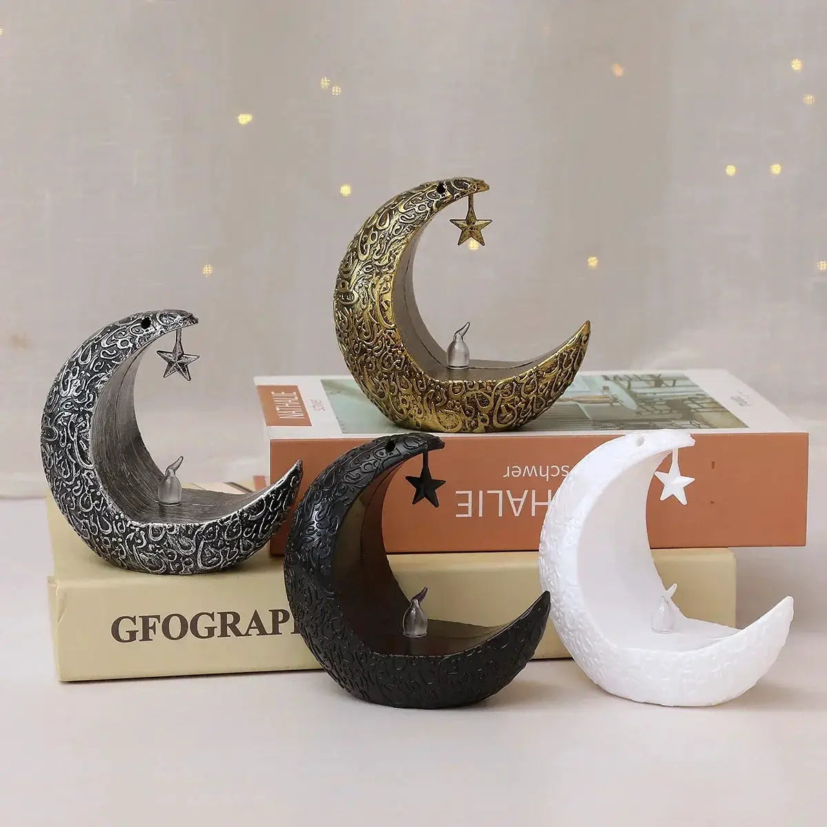 Candlestick - LED Star Moon Style White by House Of Avana