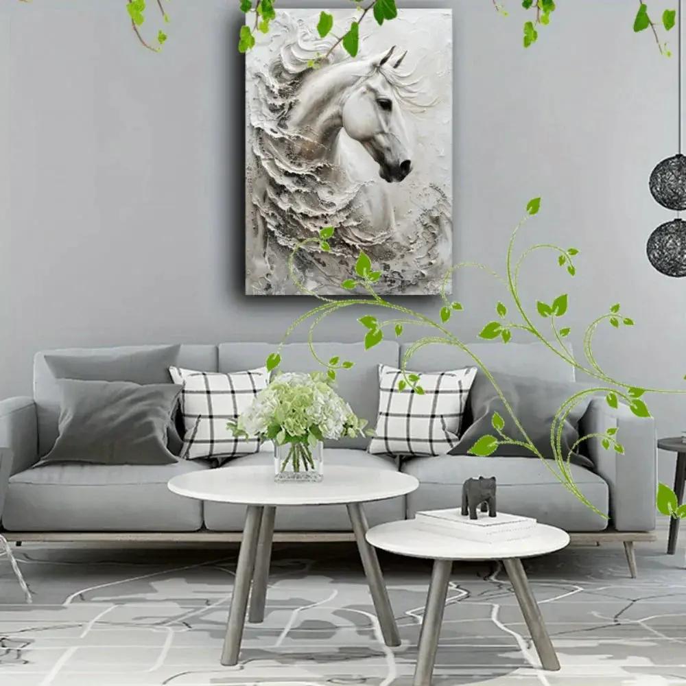 Canvas Art - Large White Framed by House Of Avana