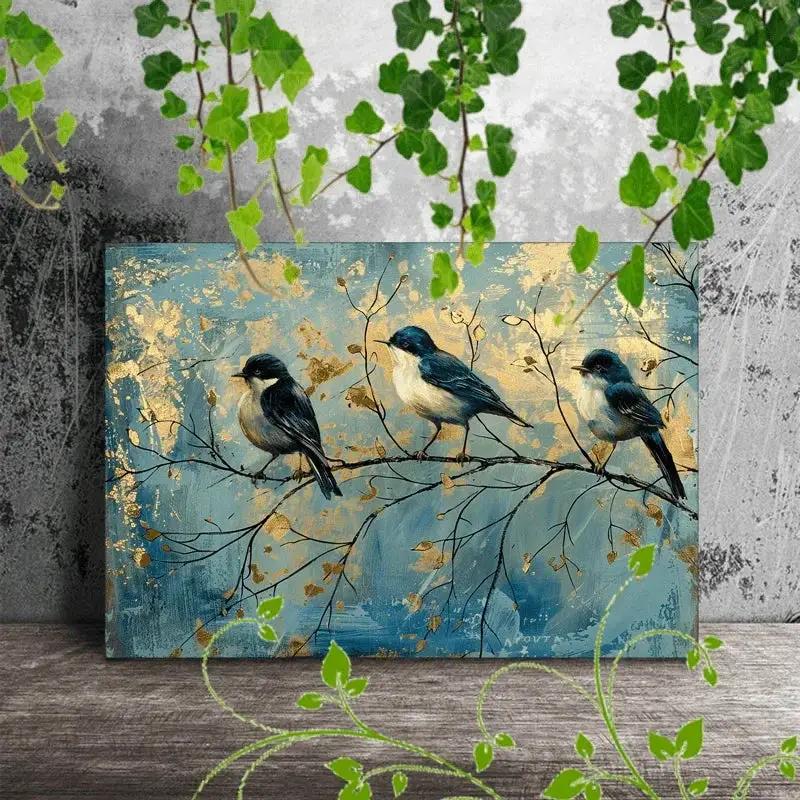Canvas Painting - Artistic Wooden Blue by House Of Avana