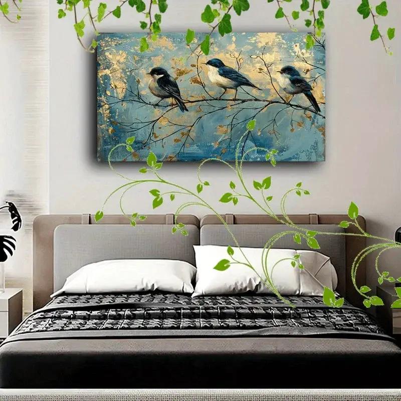 Canvas Painting - Artistic Wooden Blue by House Of Avana