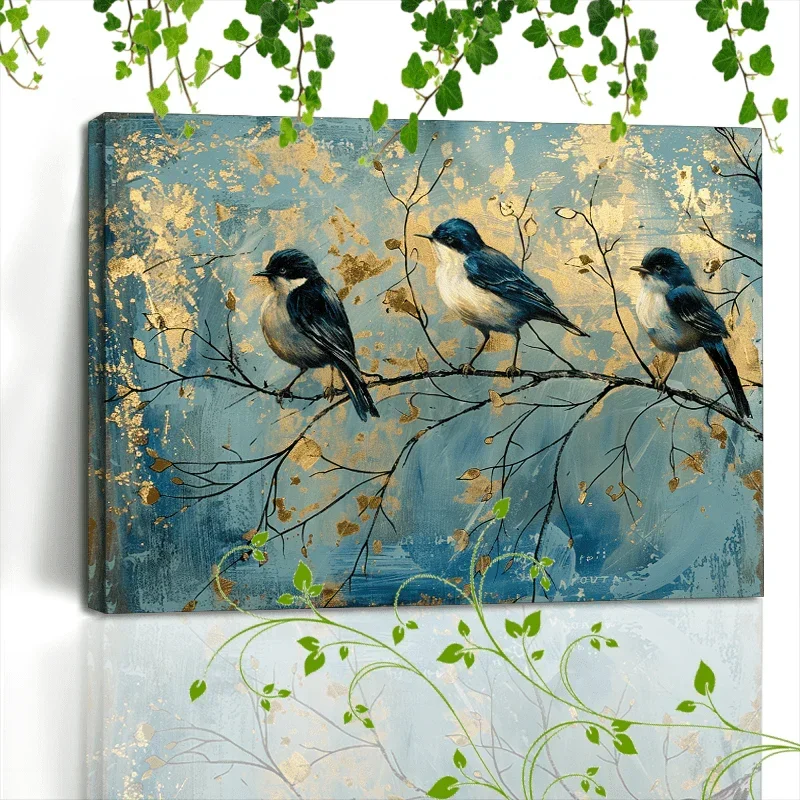 Canvas Painting - Artistic Wooden Blue by House Of Avana