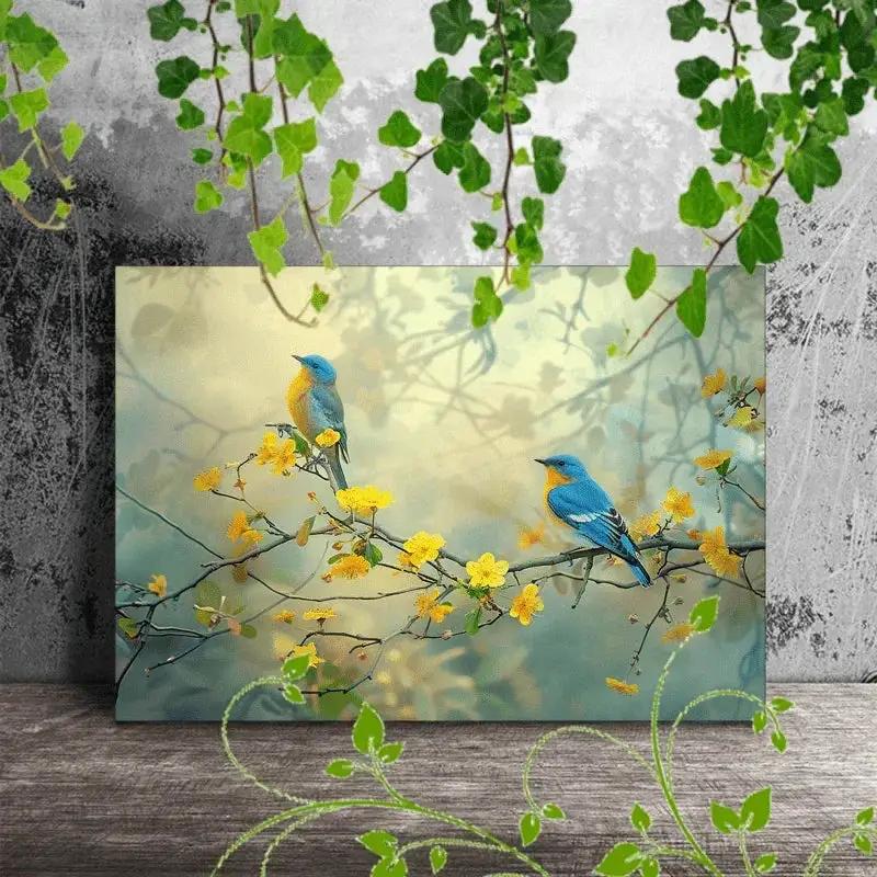 Canvas Painting - Decorative Wooden Blue by House Of Avana