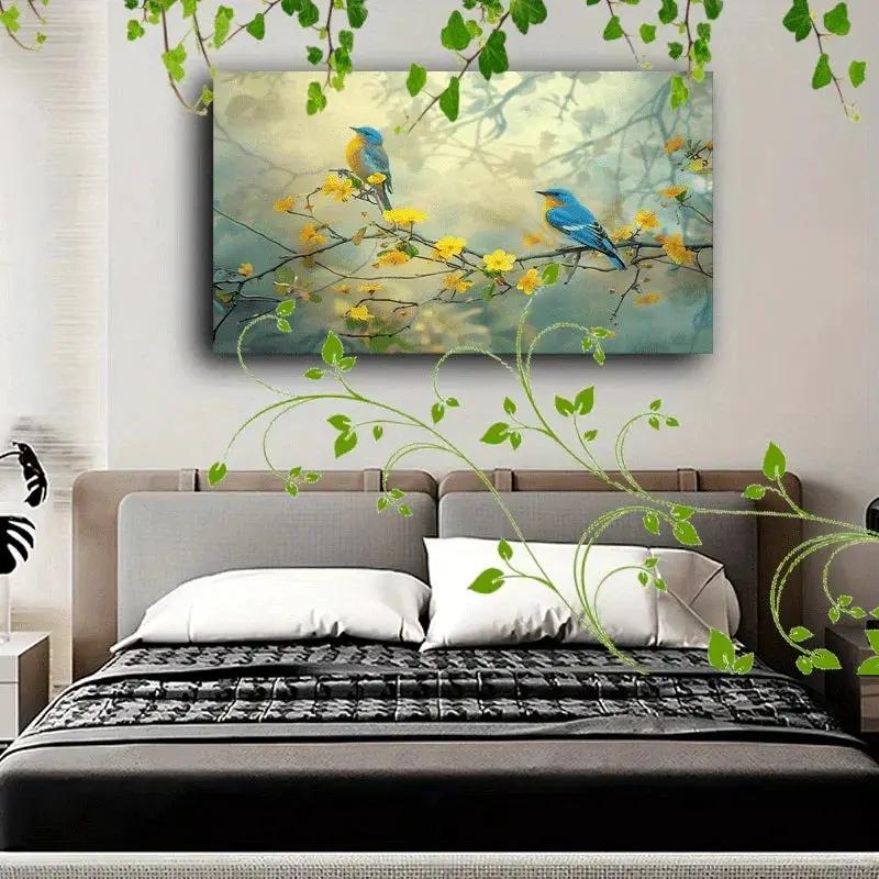 Canvas Painting - Decorative Wooden Blue by House Of Avana
