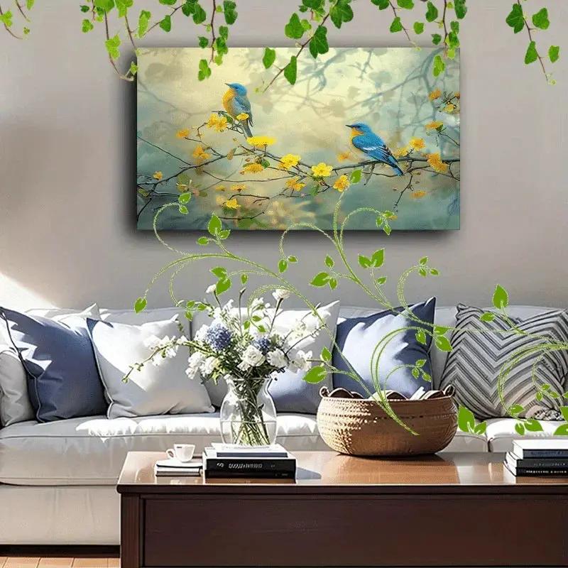 Canvas Painting - Decorative Wooden Blue by House Of Avana