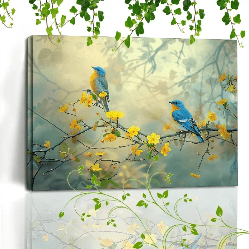 Canvas Painting - Decorative Wooden Blue by House Of Avana