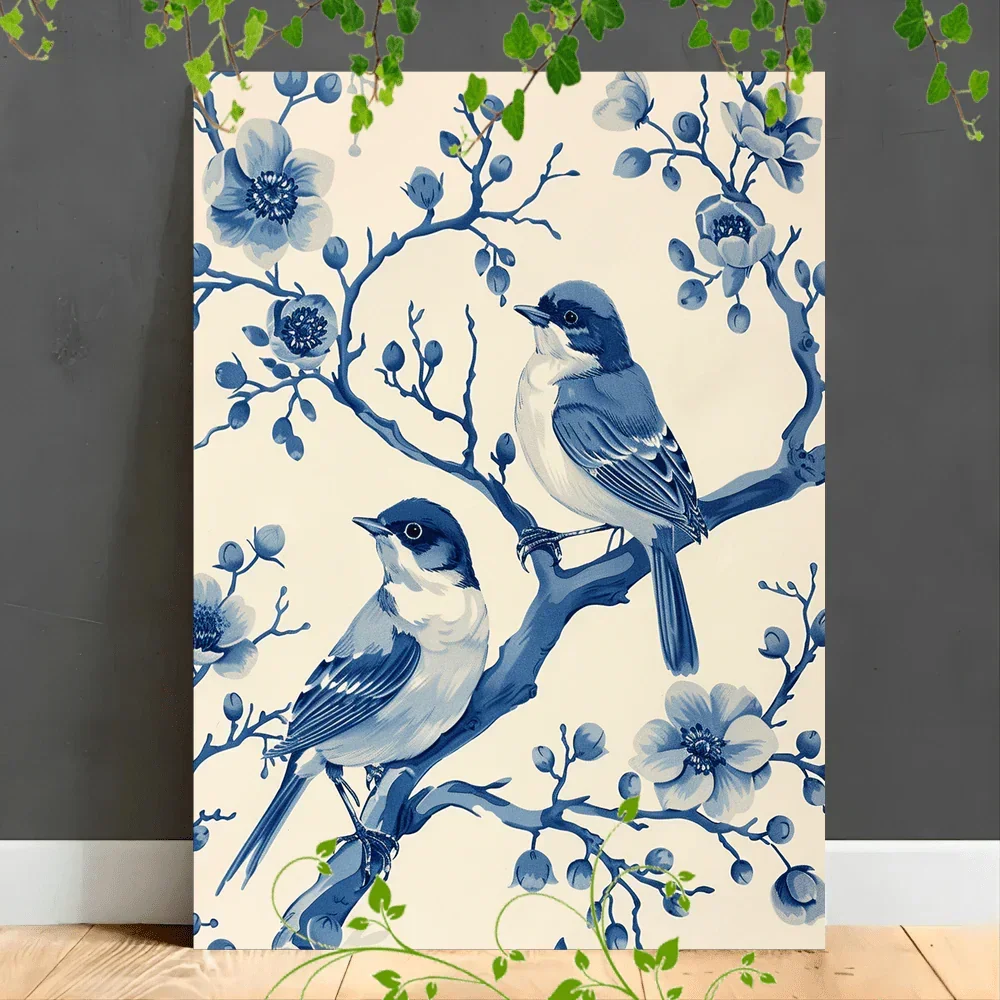 Canvas Painting - Elegant Wooden Blue by House Of Avana