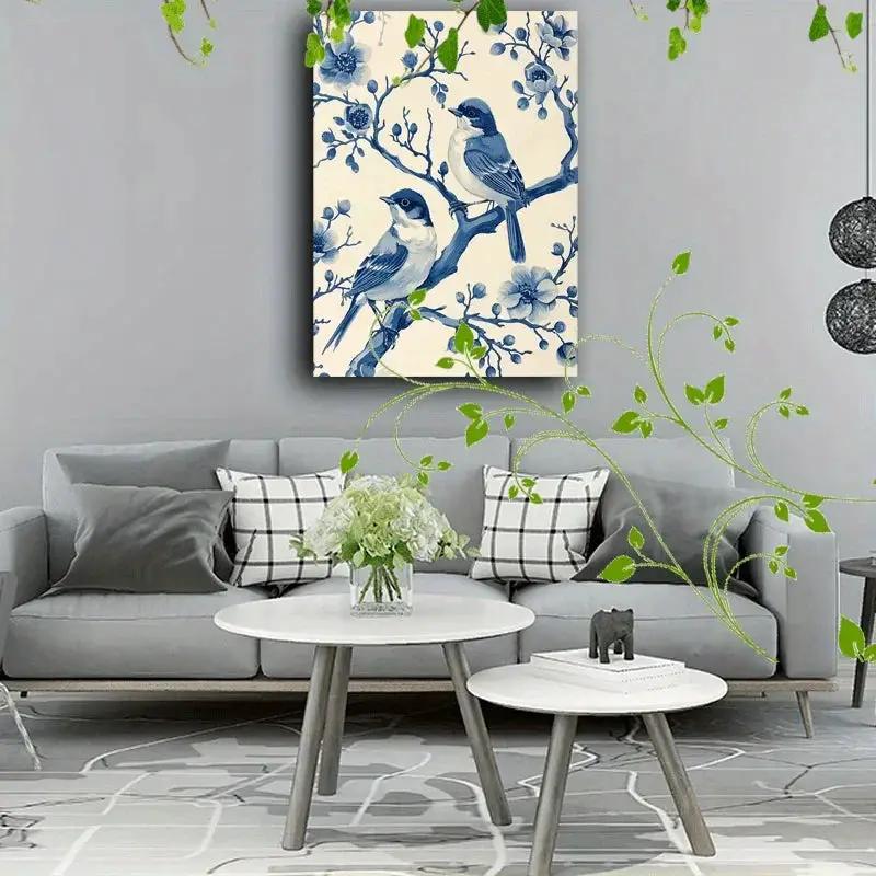 Canvas Painting - Elegant Wooden Blue by House Of Avana