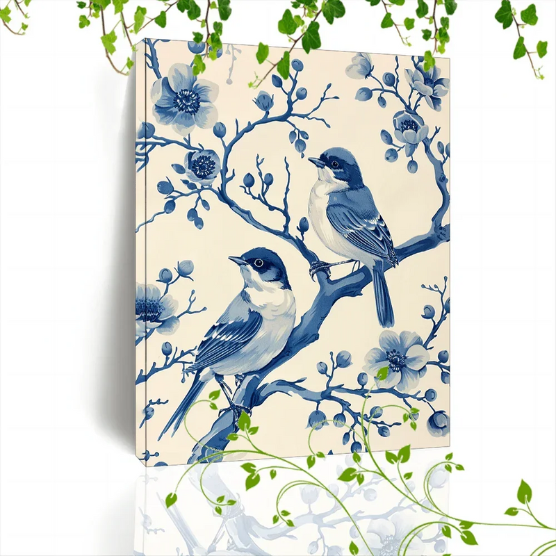 Canvas Painting - Elegant Wooden Blue by House Of Avana