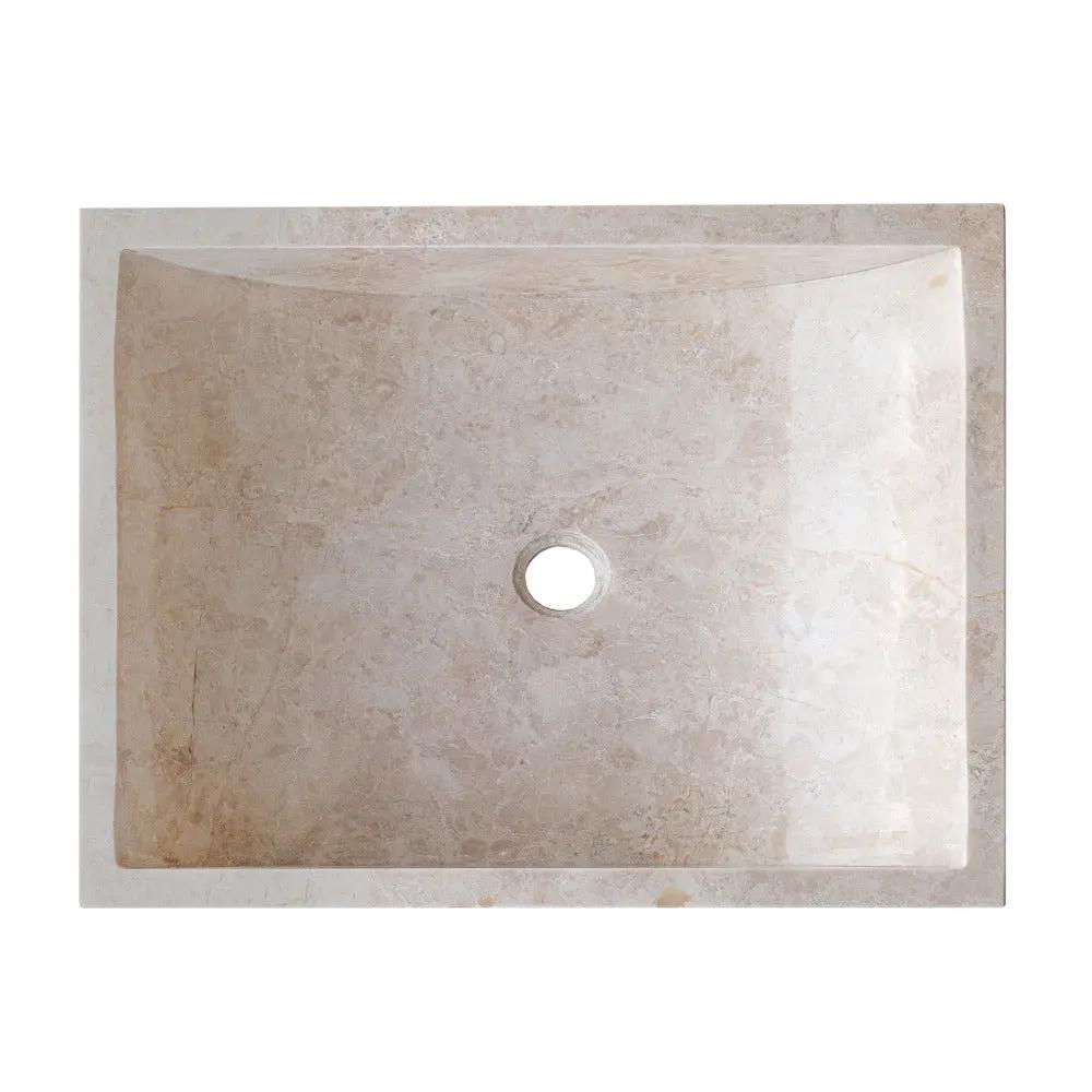 Cappuccino Beige Natural Marble Rectangular Above Counter Vessel Sink 18x21.5 Inch by GobekDesign