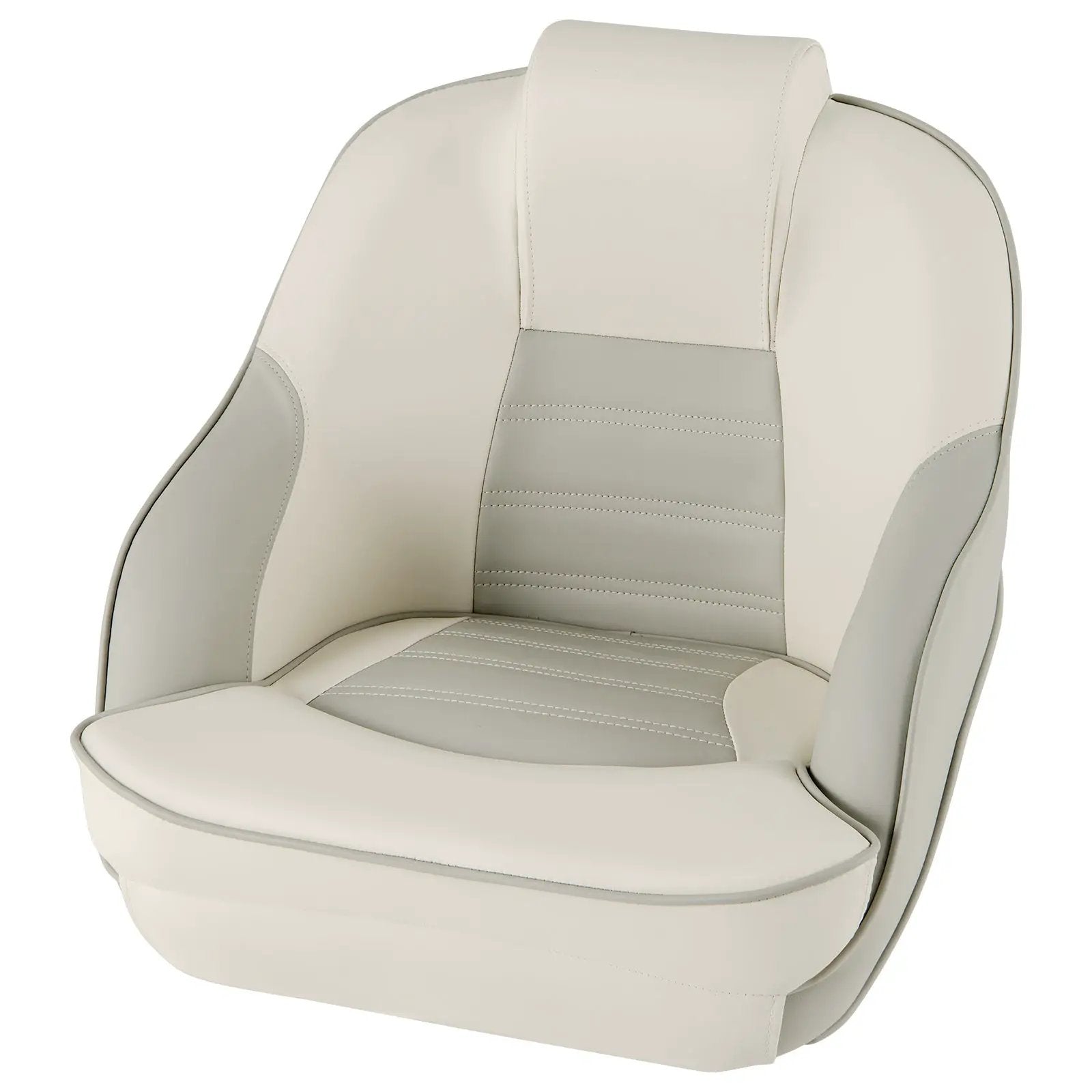 Captain Bucket Seat with Waterproof PVC Leather for Boat Sightseeing-White by DirectDeals
