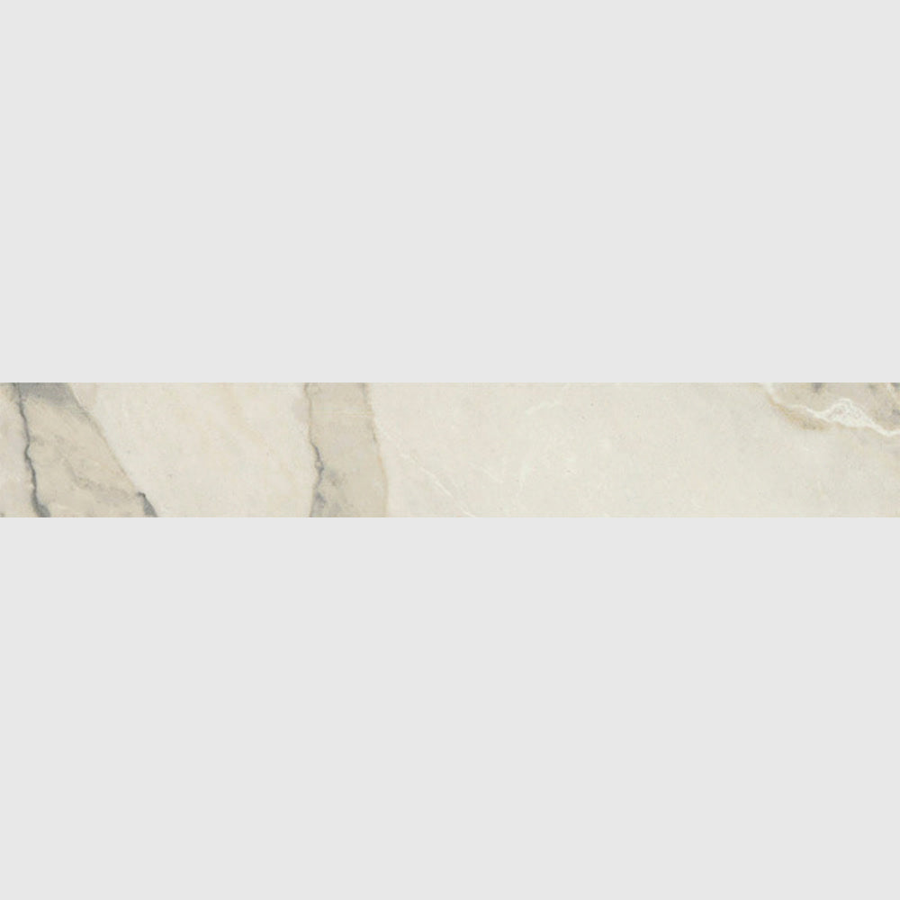 Carrara Arabescato Semi Gloss Bullnose Porcelain Moldings 4x24 Porcelain Semi Gloss 4x24 Moldings