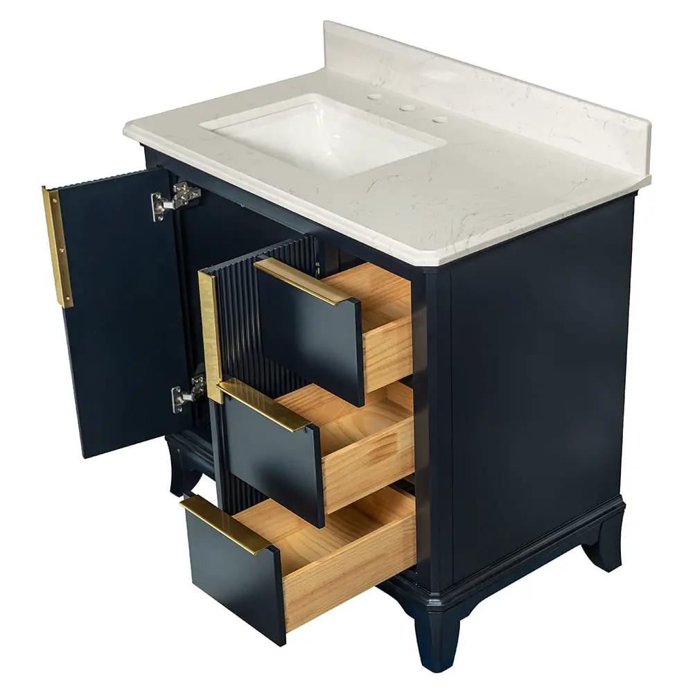 Carrara Grosvenor Nayv Blue Bathroom Vanities 37x22 by Stonetiledepot
