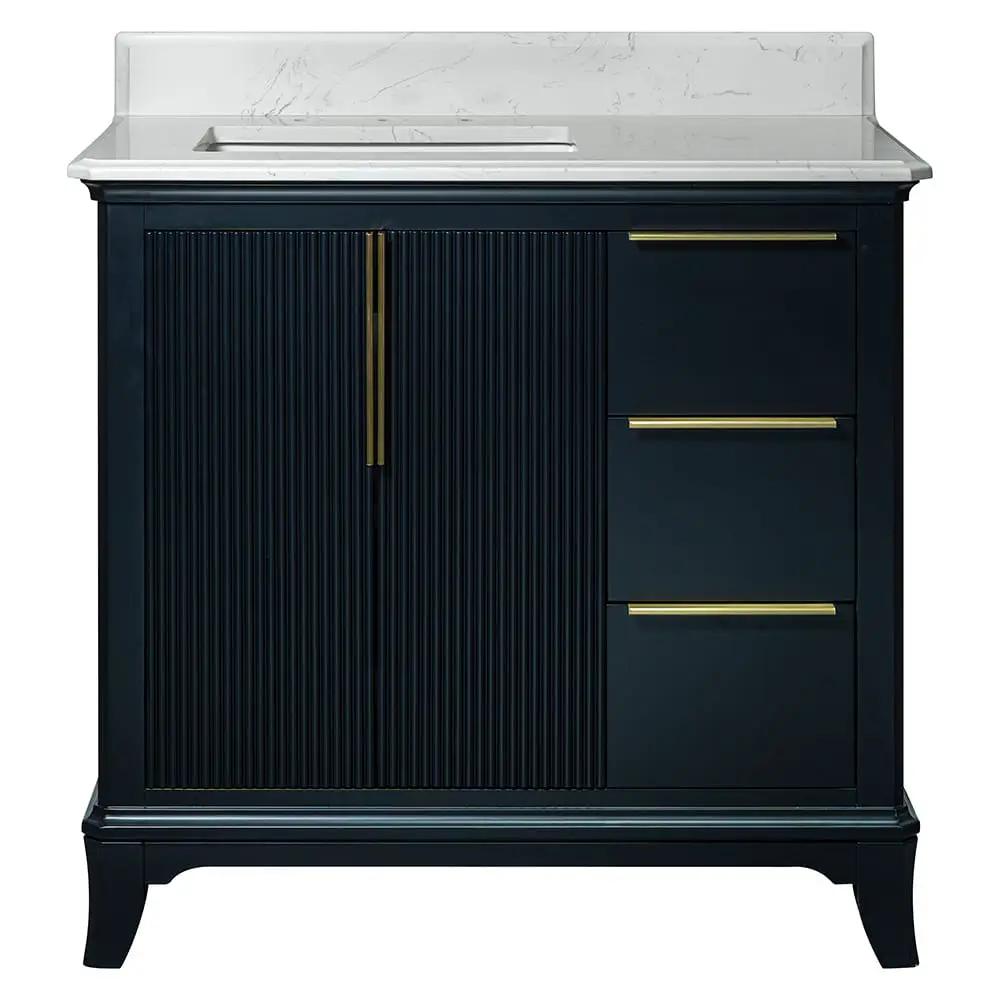 Carrara Grosvenor Nayv Blue Bathroom Vanities 37x22 by Stonetiledepot
