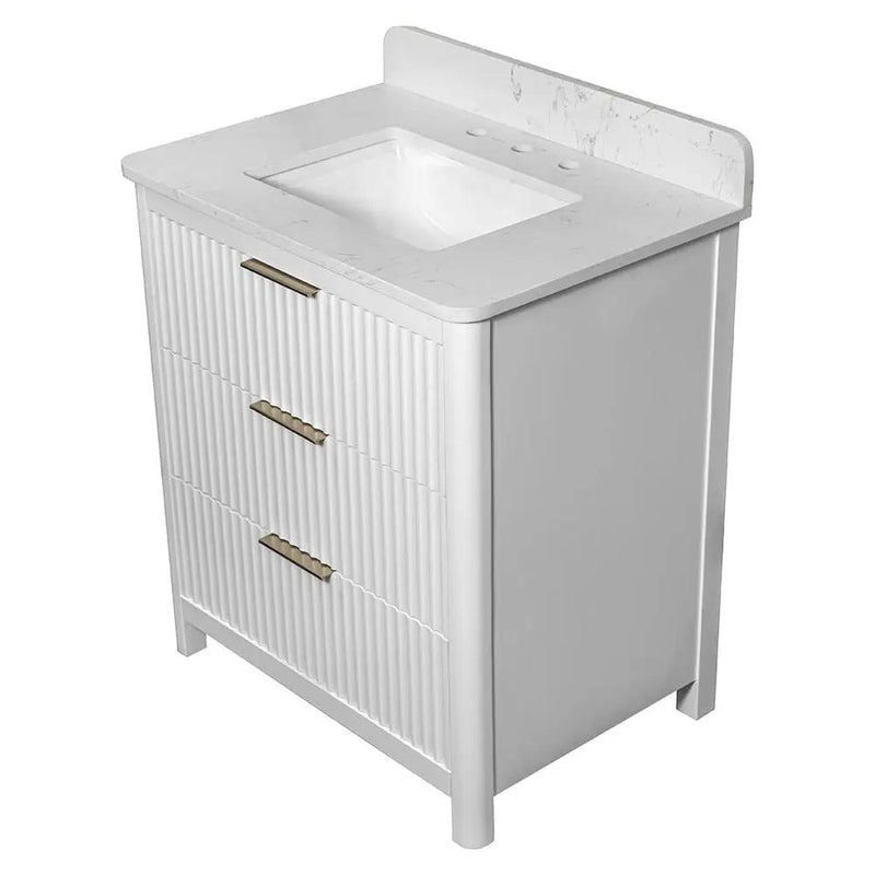 Carrara Gunningham White Bathroom Vanities 31x22 by Stonetiledepot