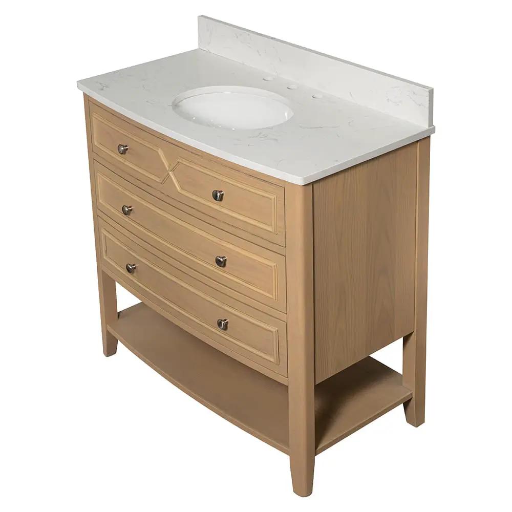 Carrara Halcyon Light Oak Bathroom Vanities 31x19 by Stonetiledepot