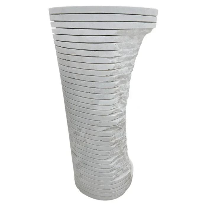 Carrara White Marble Designer Pedestal Stand-Alone Sink (W)16" (L)16" (H)36 by GobekDesign